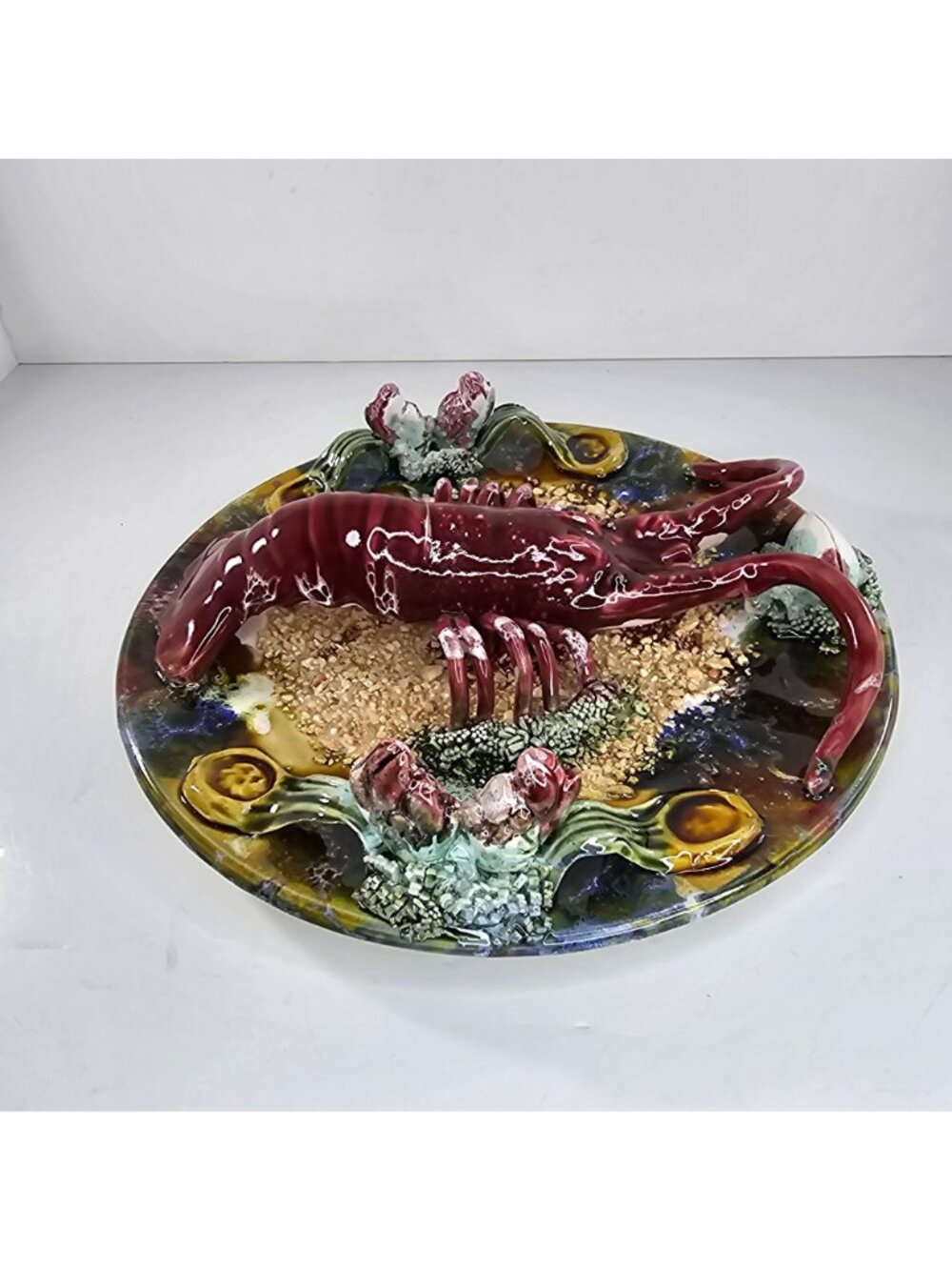 Jay Willfred Andrea By Sadek Lobster Plate Palissy Majolica Portugal - Picture 3 of 10